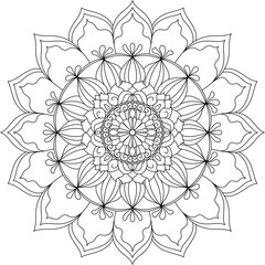 Mandala, Decor, Indian, Coloring, Drawing, Picture, Pattern, Relaxation, Meditation