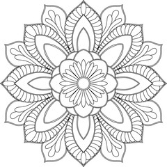 Mandala, Decor, Indian, Coloring, Drawing, Picture, Pattern, Relaxation, Meditation