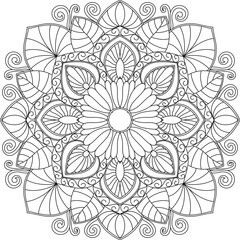 Mandala, Decor, Indian, Coloring, Drawing, Picture, Pattern, Relaxation, Meditation