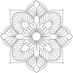 Mandala, Decor, Indian, Coloring, Drawing, Picture, Pattern, Relaxation, Meditation