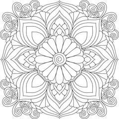 Mandala, Decor, Indian, Coloring, Drawing, Picture, Pattern, Relaxation, Meditation