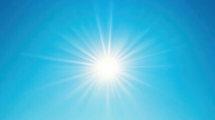 Obraz premium vast and vivid blue sky with no clouds is dominated by bright, radiant sun, creating serene and uplifting atmosphere