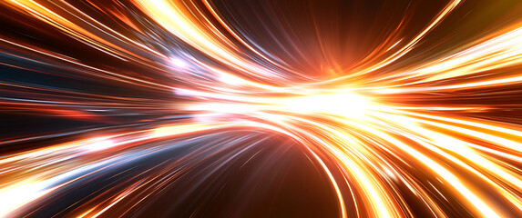 Obraz premium Dynamic Abstract Background of Colorful Light Trails for Design and Digital Art