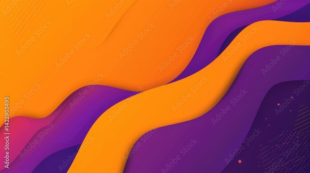 Poster abstract gradient waves in orange and purple hues. soft flowing texture design. background image of 