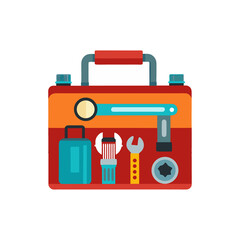 Automotive Repair Tool Kit Set on Transparent Background