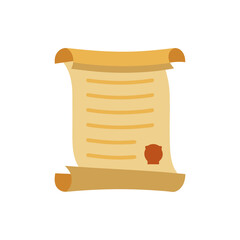 Historical Constitution Parchment Document on Transparent Background