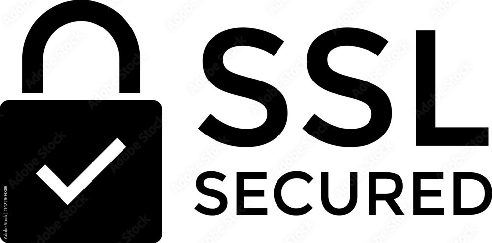 Wall mural secure ssl template. protected safe data encryption technology. certificate privacy sign