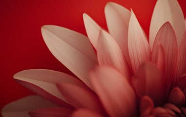 Fototapeta premium Closeup Red Flower Petals Macro Photography