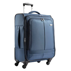 Blue carry on suitcase isolated on transparent or white background