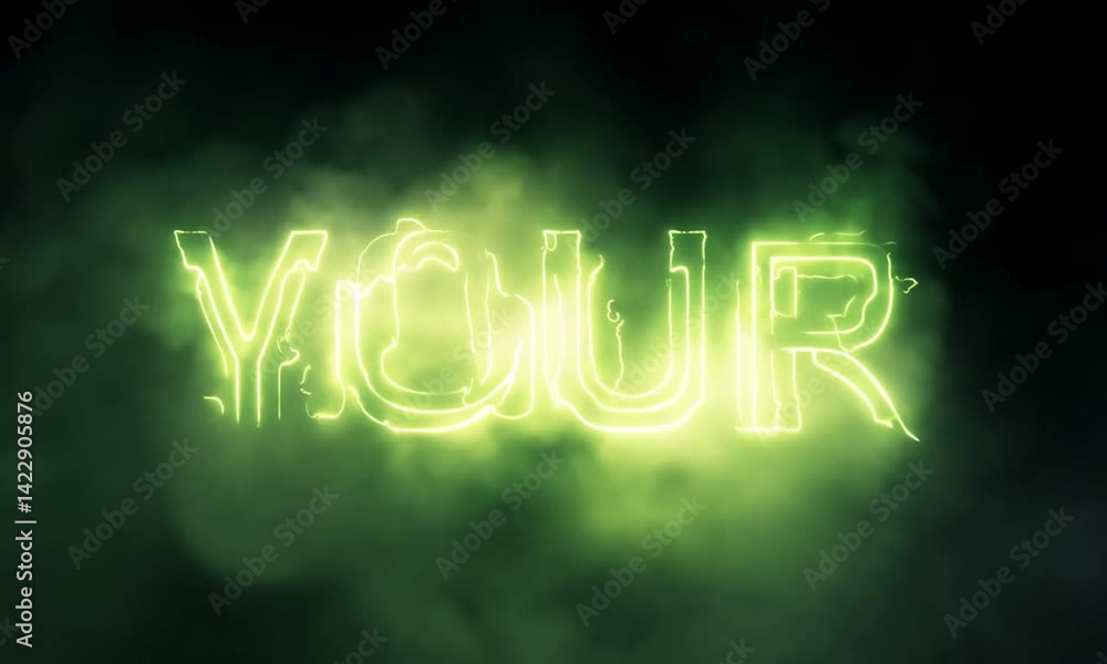 Wall mural green your text with smoky visual effect and dark atmosphere made with generative ai technology