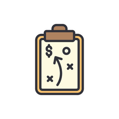 Business plan colored icons, minimalist vector illustration ,simple transparent graphic element .Isolated on white background