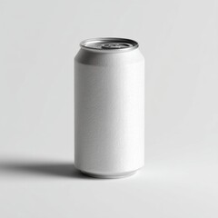 Blank Silver Aluminum Can Mockup on White Background