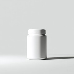 White Pill Bottle Mockup on Clean Background