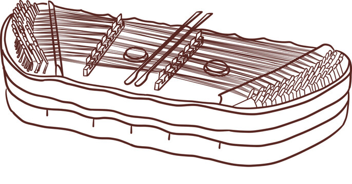 Thai music instrument Khim (Thai hammered dulcimer) clipart