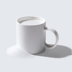 White Mug Spill: Minimalist Still Life