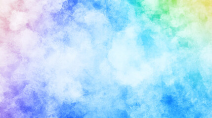 Colorful abstract background with soft blend of pastel hues creating dreamy, cloud like texture. gradient transitions smoothly across spectrum, evoking sense of calm and creativity