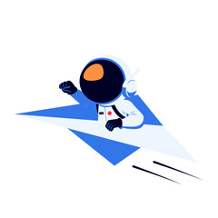Vector astronaut flying fast with geometric speed trail. Perfect for tech visuals, space-themed designs, startup branding, futuristic illustrations, or dynamic creative content use.