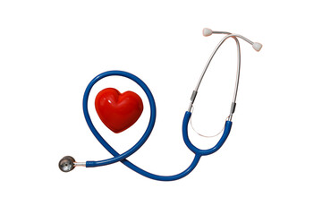 Heart and stethoscope represent dedication on international nurse day, isolated on white, PNG
