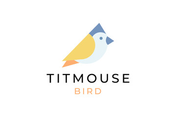 Titmouse bird logo vector icon