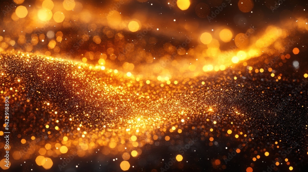Poster glittering gold gala texture with abstract sparkling lights - image for design