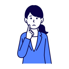 困っているスーツ姿の女性