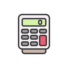 Calculator colored icons, minimalist vector illustration ,simple transparent graphic element .Isolated on white background