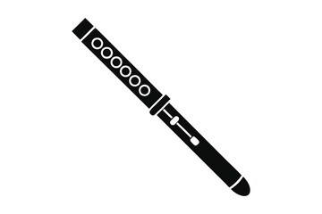 Flute silhouette vector illustration on white background 