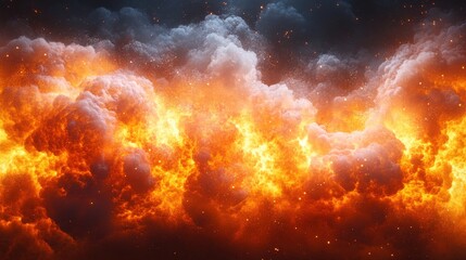 Fototapeta premium intense fiery explosion creating a border around white space - stock photo