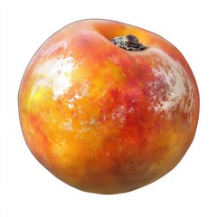 Obraz premium A vibrant, ripe peach showcasing a blend of orange and yellow hues, with slight imperfections on its surface.