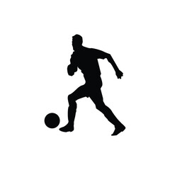 football player silhouetteSilhouette
Person
Kicking
Ball
Sports
Action
Athlete
Movement
Footwear
Outline
Black and White
Vector Art
Soccer (or Football)