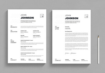 Professional Resume and CV Layout with Clean Design
