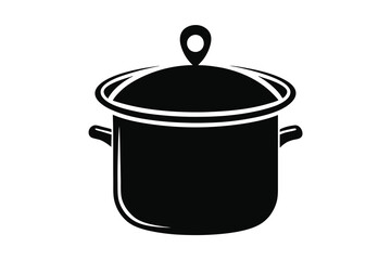 Frying pot silhouette vector illustration on white background