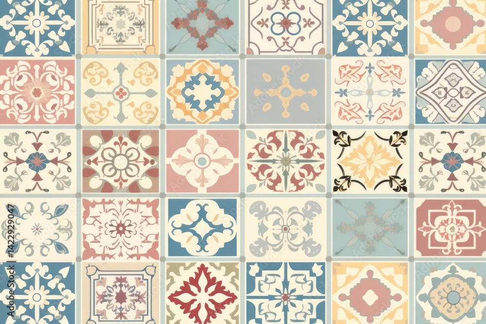Poster pastel background tiles pattern backgrounds architecture.