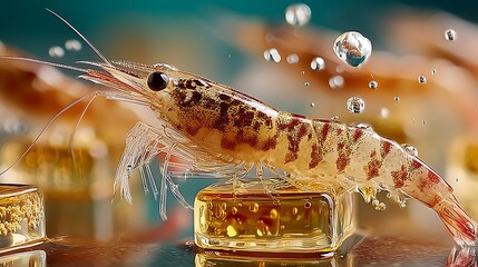 Shrimp on Amber Cubes