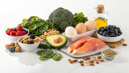 Healthy South Beach Diet Meal Flat Lay with Chicken and Vegetables