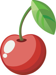 A vibrant and detailed vector art illustration showcasing delicious red cherries, perfect for food-themed designs, packaging, and creative projects.