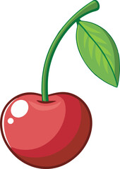A vibrant and detailed vector art illustration showcasing delicious red cherries, perfect for food-themed designs, packaging, and creative projects.