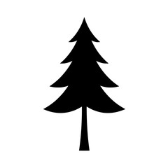 Evergreen Silhouette: A striking black silhouette of an evergreen tree, showcasing its iconic shape against a simple backdrop.