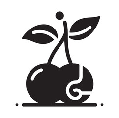 cherry silhouette vector illustration