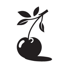 cherry silhouette vector illustration