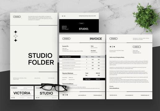 Black And White Stationery Set