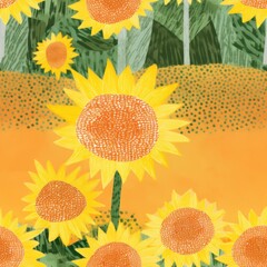 Sunflower pattern plant inflorescence backgrounds.