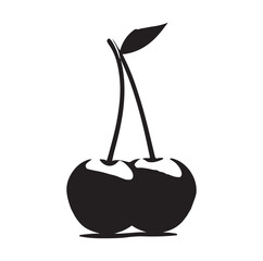 cherry silhouette vector illustration