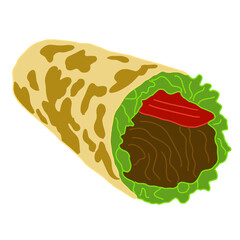 An illustration of a delicious shawarma or kebab