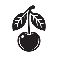 cherry silhouette vector illustration