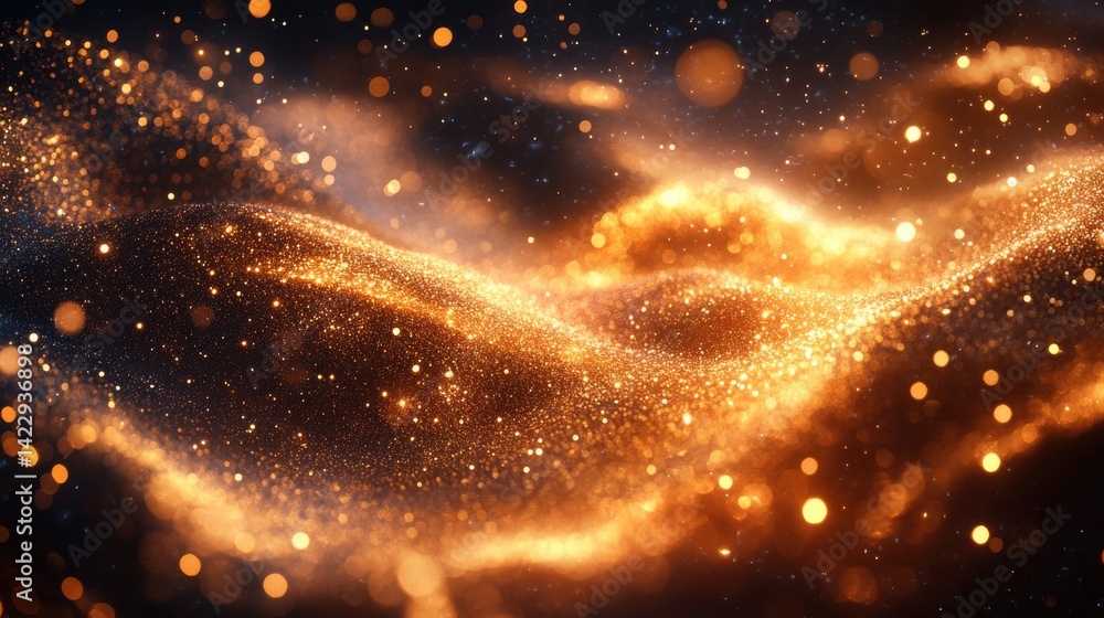 Poster shimmering golden lights creating a gala inspired texture - image for design