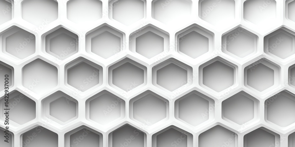 Aufkleber abstract white hexagon pattern background texture