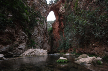 God's bridge Canyon in Akchour, a natural haven north of Chefchaouen, Morocco