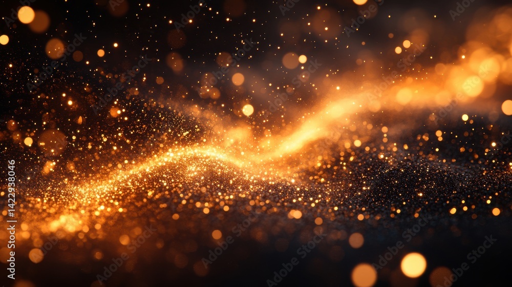 Poster sparkling gold lights creating an abstract gala texture - photo for design