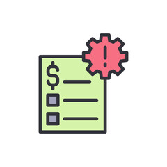 Business risk colored icons, minimalist vector illustration ,simple transparent graphic element .Isolated on white background